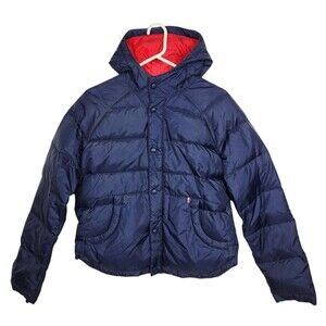 Vintage 90s Tommy Jeans Feather & Down Filled Hooded Puffer Jacket Women's Med.